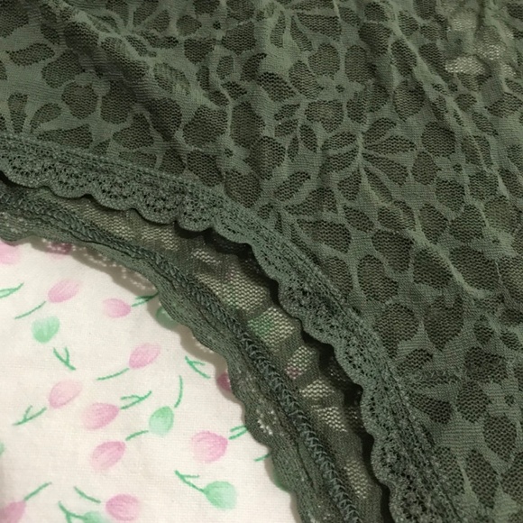 NWT Aerie Island Breeze Sparkly Lace Panty L Cheeky Bottoms Royal Palm Green - Picture 7 of 11